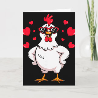 Funny Chicken Valentine Heart Sungles Humour For C Card