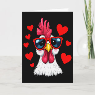 Funny Chicken Valentines Day Heart Chicken Couple  Card