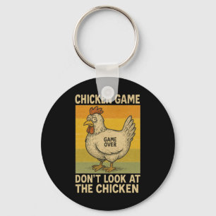 Funny Chicken Vintage Retro Graphic Tee For Men Wo Key Ring