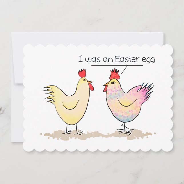 Funny Chicken was an Easter Egg Holiday Card (Front)