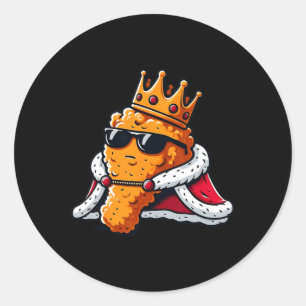 Funny Chicken Wing King Bbq Chicken Wing Graphic  Classic Round Sticker