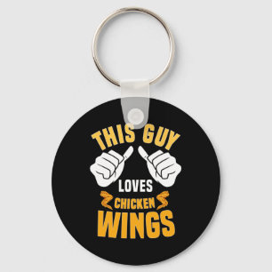 Funny Chicken Wings Lover Saying Hot Wing  Key Ring