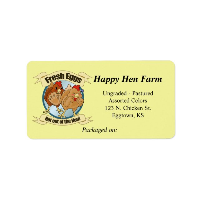 Funny Chickens Egg Label (Front)