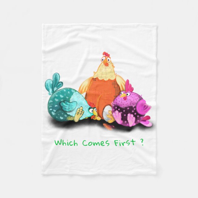 Funny Chickens Fleece Blanket (Front)