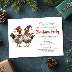 Funny Chickens Hand Drawn Holiday Celebration Card