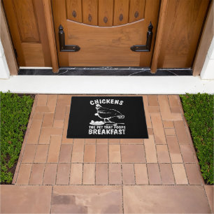 Funny Chickens Pet Poop Breakfast Backyard Farmer Doormat