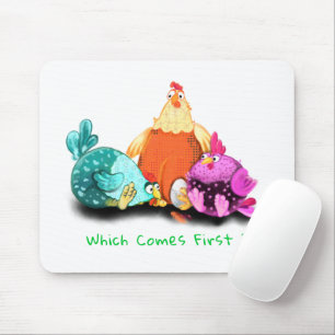 Funny Chickens Waiting Egg To Hatch - Custom Text Mouse Pad