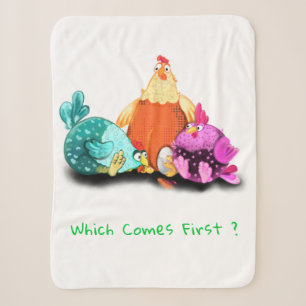 Funny Chickens Waiting Egg To Hatch - Custom Text Sherpa Blanket