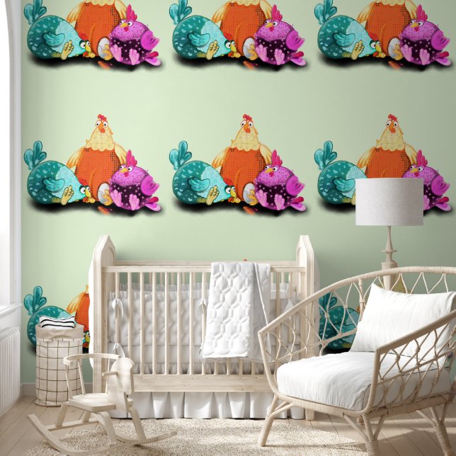 Funny Chickens Waiting Egg To Hatch Wallpaper (Kids)