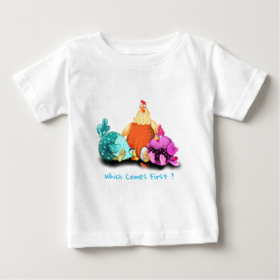 Funny Chickens Waiting Egg To Hatch - Your Text  Baby T-Shirt