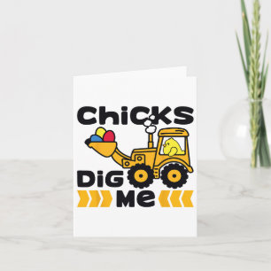 Funny Chicks Dig Me Easter Happy Easter 3  Card