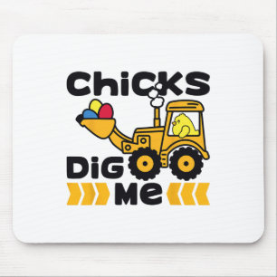 Funny Chicks Dig Me Easter Happy Easter 3 Mouse Pad