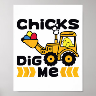 Funny Chicks Dig Me Easter Happy Easter 3  Poster