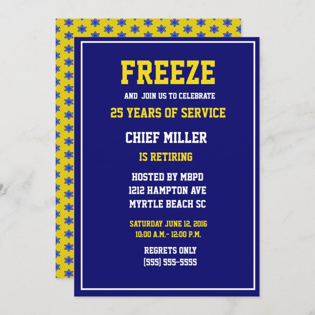 Funny Chief of Police Retirement Invitation (Front/Back)