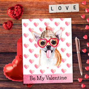 Funny Chihuahua Be My Valentine Dog Valentine's Holiday Postcard