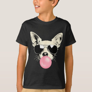 Funny Chihuahua Bubblegum Sunglasses Dog Artwork T-Shirt