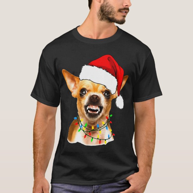 Funny Chihuahua Christmas Shirt For Dog Lovers Wom (Front)