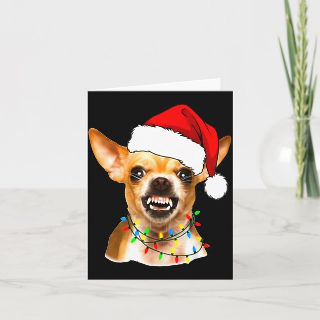 Funny Chihuahua Christmas Shirt For Dog Lovers Wom Card (Front)