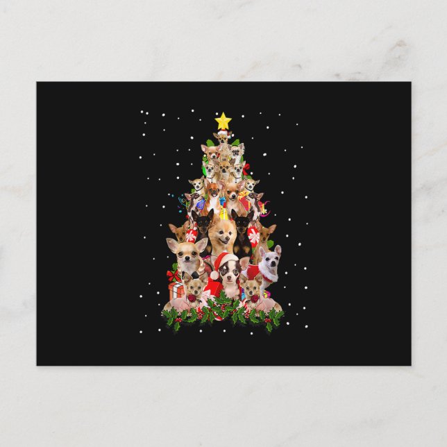Funny Chihuahua Christmas Tree Xmas For Chihuahua Postcard (Front)