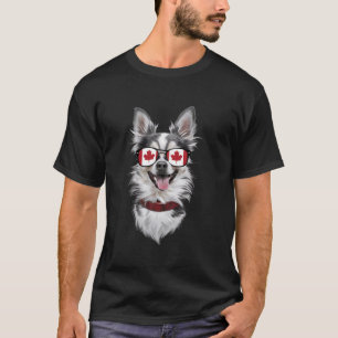 Funny Chihuahua Dog Canada Flag For Women Men Kids T-Shirt