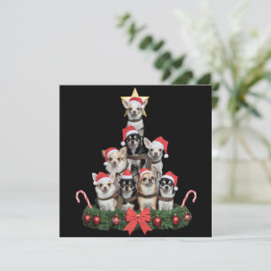 Funny Chihuahua Dog Christmas Tree Xmas  Holiday Card