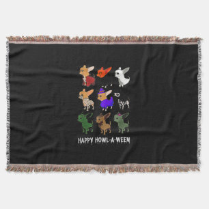 Funny Chihuahua Dog Halloween Happy Halloween Throw Blanket