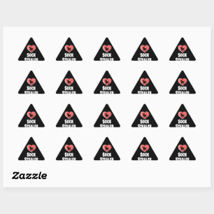 Funny Chihuahua Dog Lover Sock Stealer Triangle Sticker