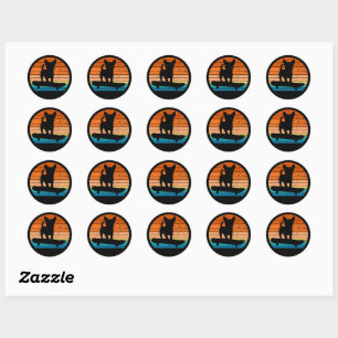 Funny Chihuahua Dog Riding Skateboard Classic Round Sticker