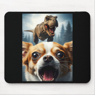 Funny Chihuahua Dog Selfie With T-rex Women Men Ki Mouse Pad