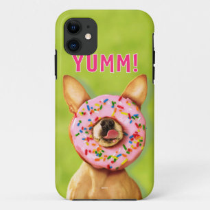 Funny Chihuahua Dog with Sprinkle Doughnut on Nose Case-Mate iPhone Case