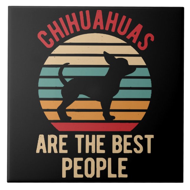 Funny Chihuahua Dogs Gift Tile (Front)