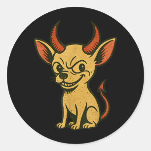 Funny Chihuahua Halloween Dog Classic Round Sticker