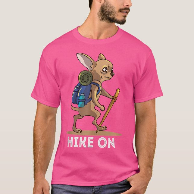Funny Chihuahua Mountain Climbing Hiking T-Shirt (Front)