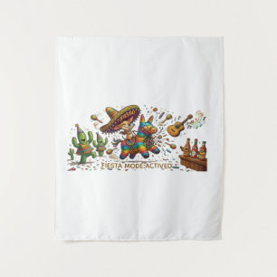 Funny Chihuahua Riding Piñata Fiesta Birthday Tapestry