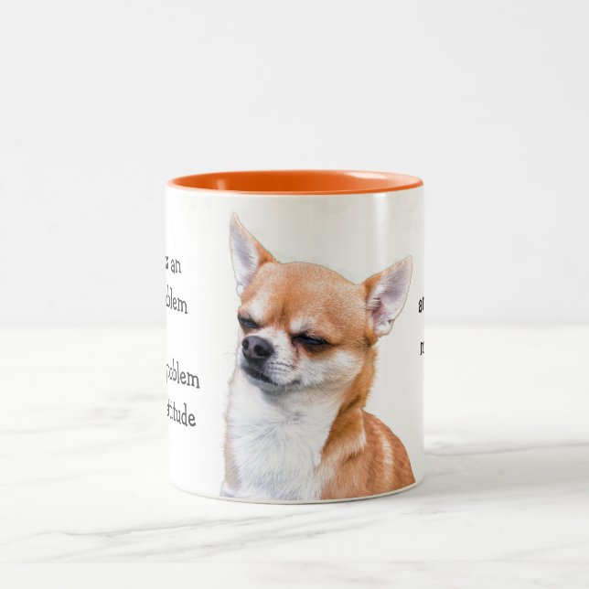 Funny Chihuahua Two-Tone Coffee Mug (Center)