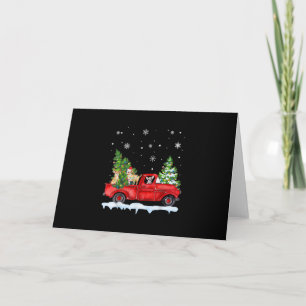 Funny Chihuahua With Red Truck Christmas Holiday Thank You Card
