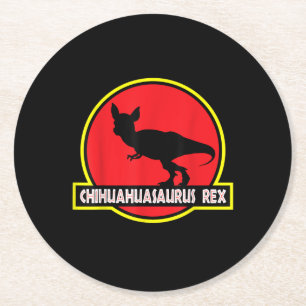 Funny Chihuahua Women Men - Halloween Gifts Round Paper Coaster