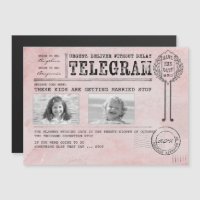 Funny Childhood Photos Save the Date Telegram
