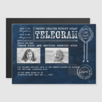 Funny Childhood Photos Save the Date Telegram