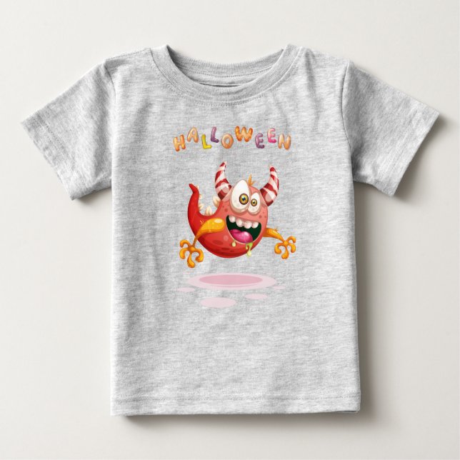 Funny Childish Halloween Monster Toddler Baby T-Sh T-Shirt (Front)