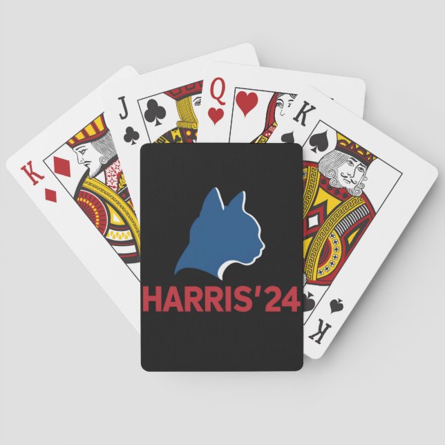 Funny Childless Cat Lady For Quote 2024 Playing Cards (Back)
