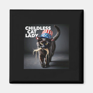 Funny Childless Cat Lady Trump Hair Easy Halloween Magnet