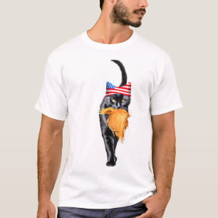 Funny Childless Cat Lady With Trump Hair Vote Kama T-Shirt
