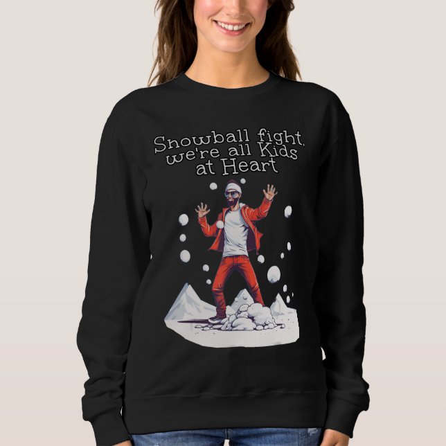 Funny Childlike Man in Tracksuit for Snowball Wint Sweatshirt (Front)