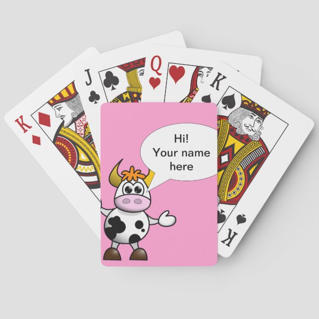 Funny children's cartoon cow playing cards (Back)