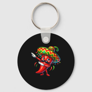 Funny chili dabbing cinco de mayo boys kids mexica key ring