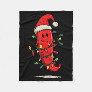 Funny Chili Pepper Christmas Graphics Lights Lover Fleece Blanket