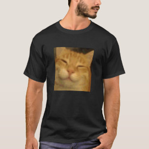 Funny Chill Orange Cat Face Blurry Photo Meme Humo T-Shirt