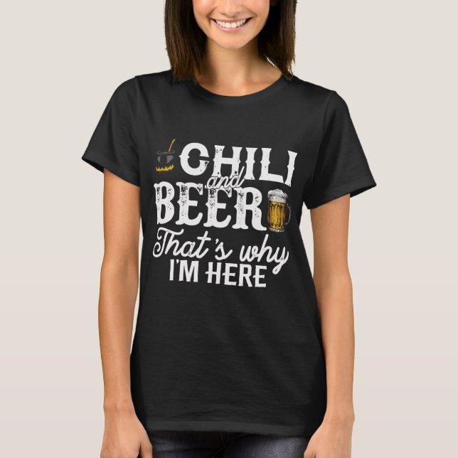 Funny Chilli Cook Off Party Beer T-Shirt (Front)