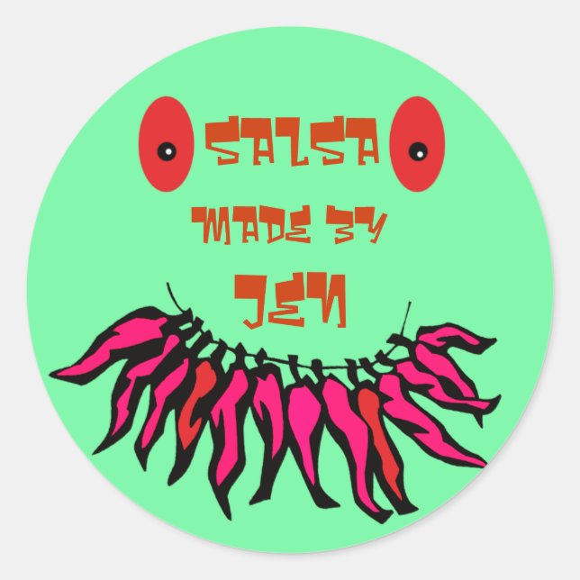 Funny Chilli Pepper Canning Labels (Front)